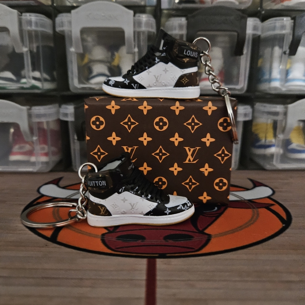 Louis Vuitton Black & White Sneaker Keychain Pair